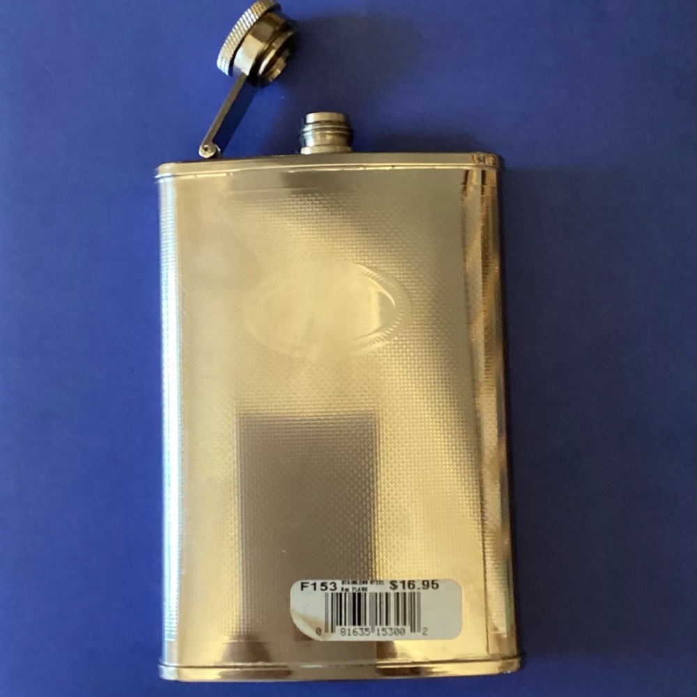 Lucienne stainless steel 8 oz. flask.